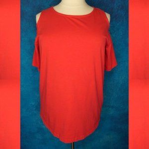 Roaman's Coral Cold Shoulder Top Size 22/24